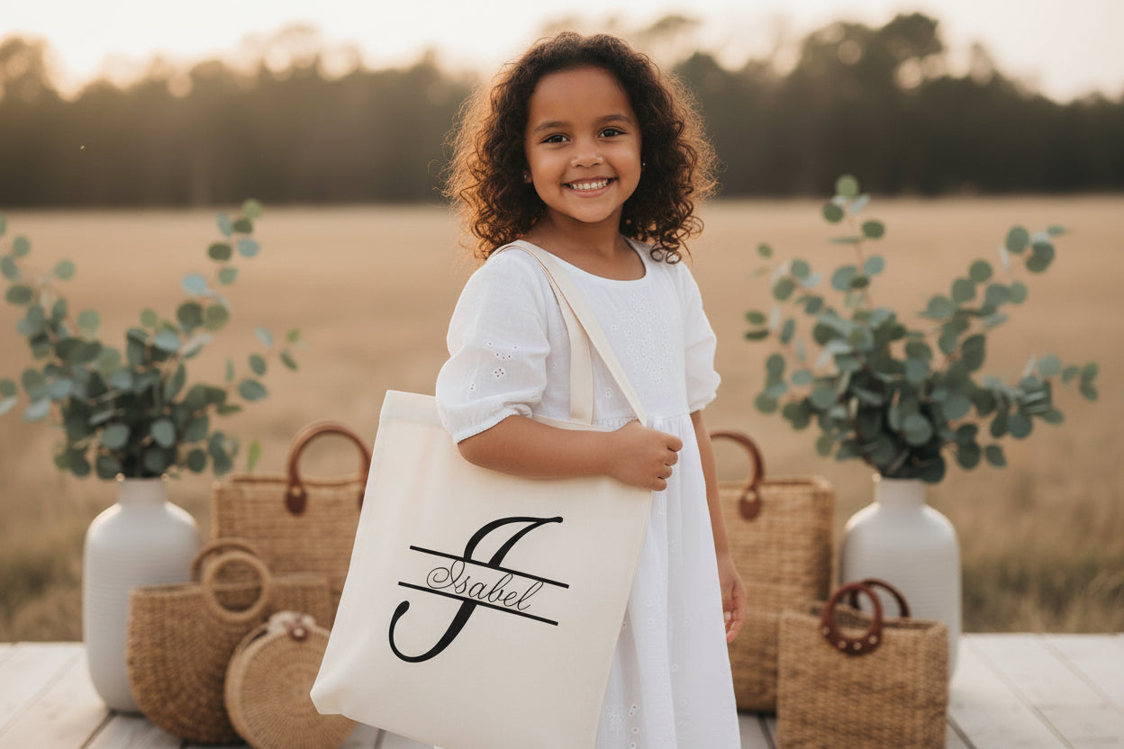 Personalized Initial Tote Bags.(made to order)