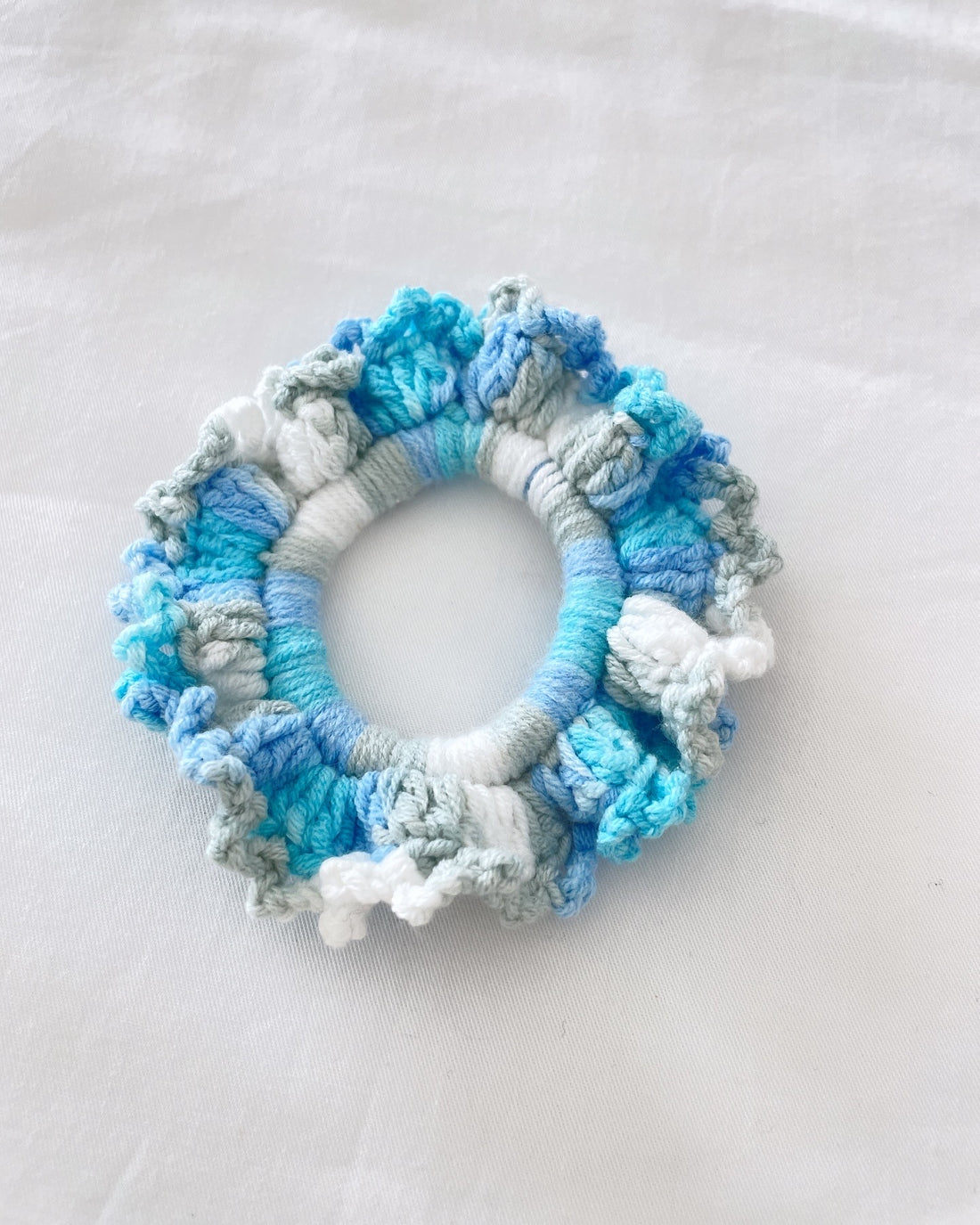 rainbow crochet scrunchies