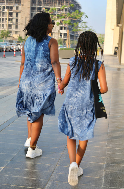 Linen/cotton tie dye women dress.