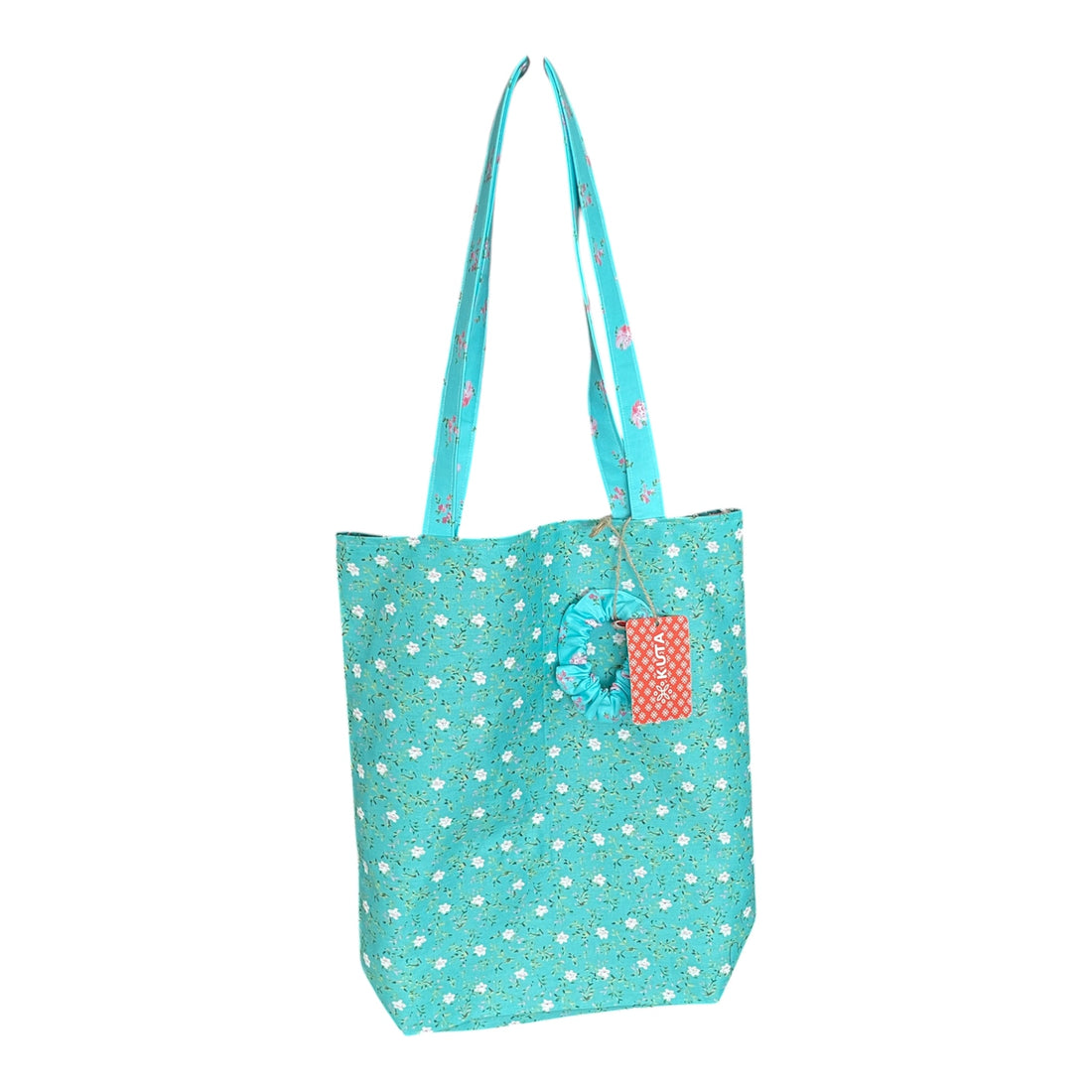 Tote bags Floral Edition with coordinated scrunchies.