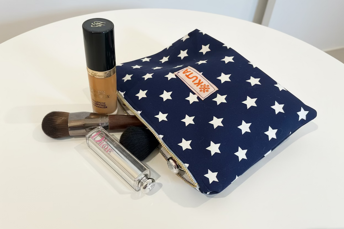 Makeup pouch           Size: 8” W × 7.5” H